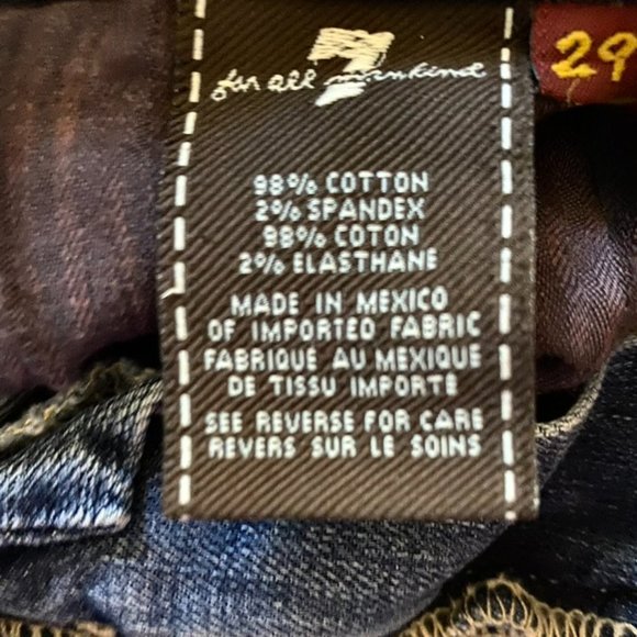 Seven for All Mankind Womens Washed Denim Mid-Rise Straight Leg Jeans Sz 29 EUC - Picture 5 of 8